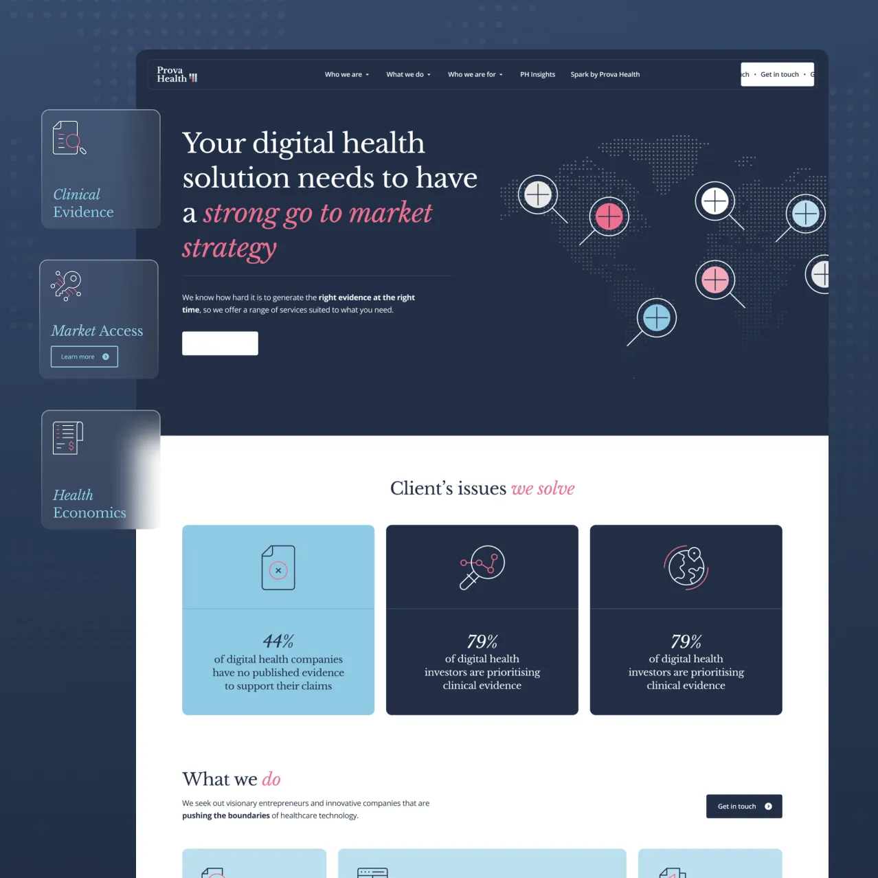Pages from the Prova Health website
