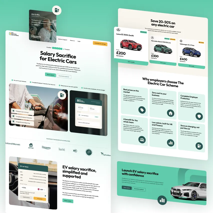 Pages from The Electric Car Scheme website